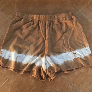 Tan Tie-Dye Shorts